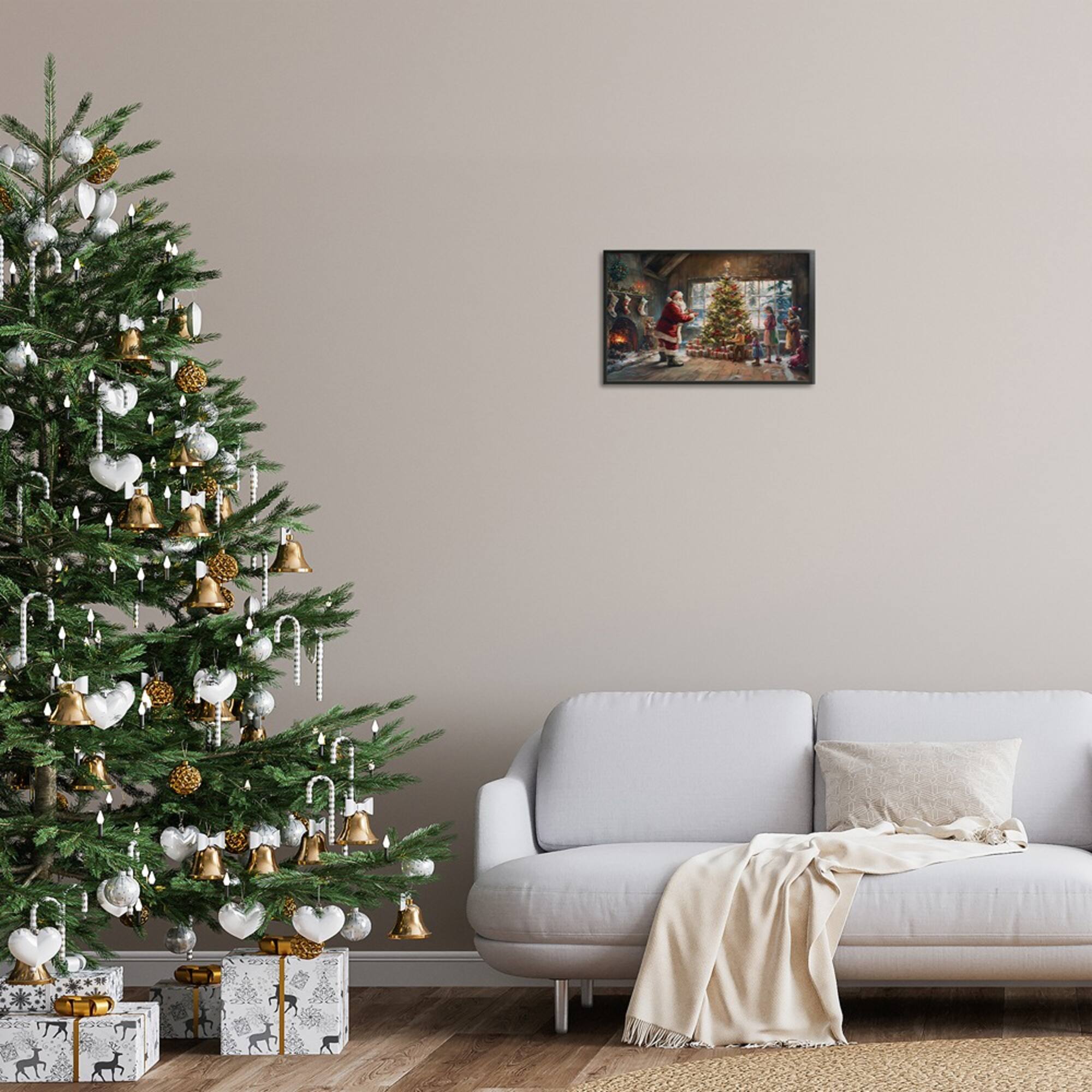 Stupell Industries Christmas Morning Family Framed Giclee Wall Art